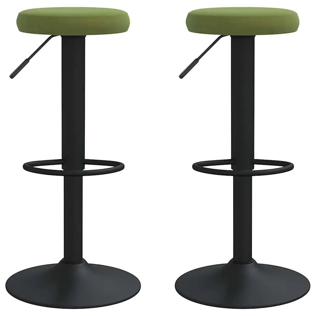 Sgabelli da Bar 2 pz Verde Chiaro in Velluto 333145