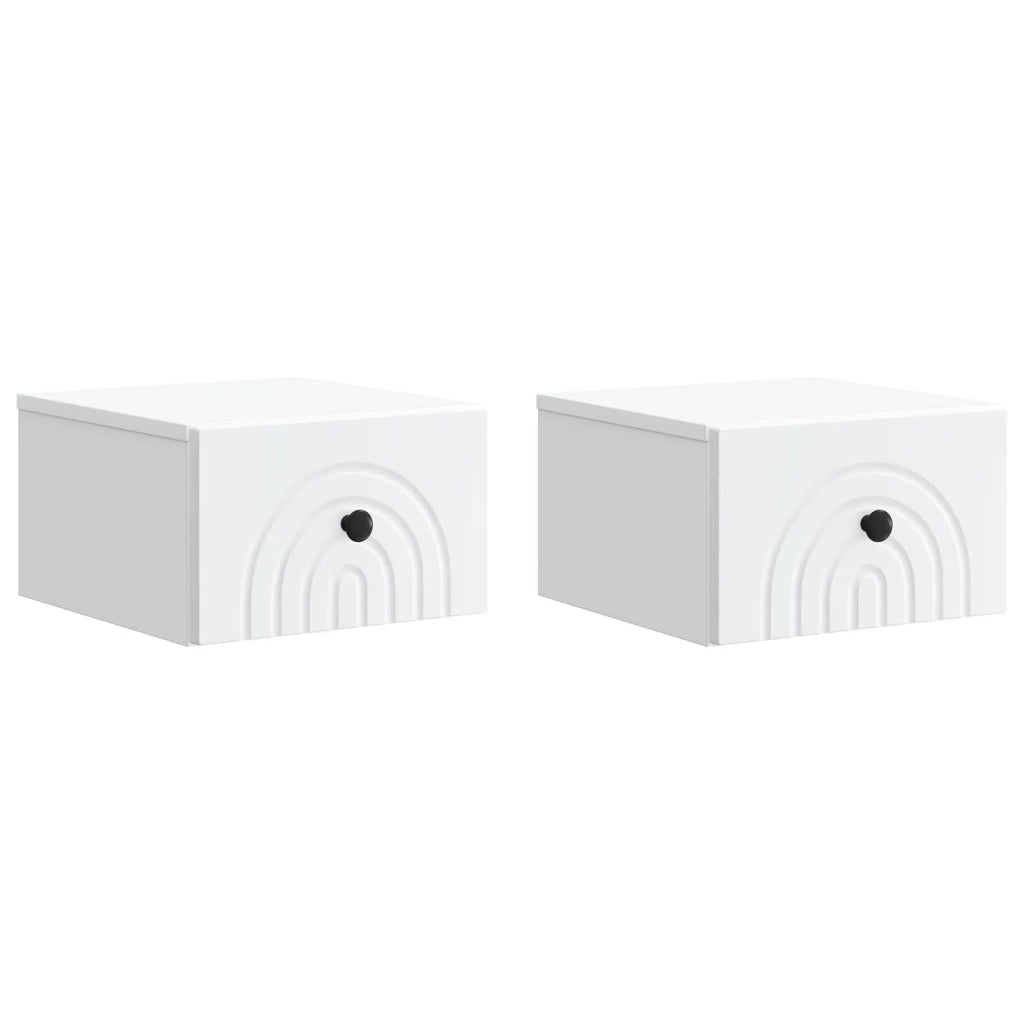 Mobiletto da notte a muro 2 pz Bianco 33 x 34,5 x 20 cm 898086