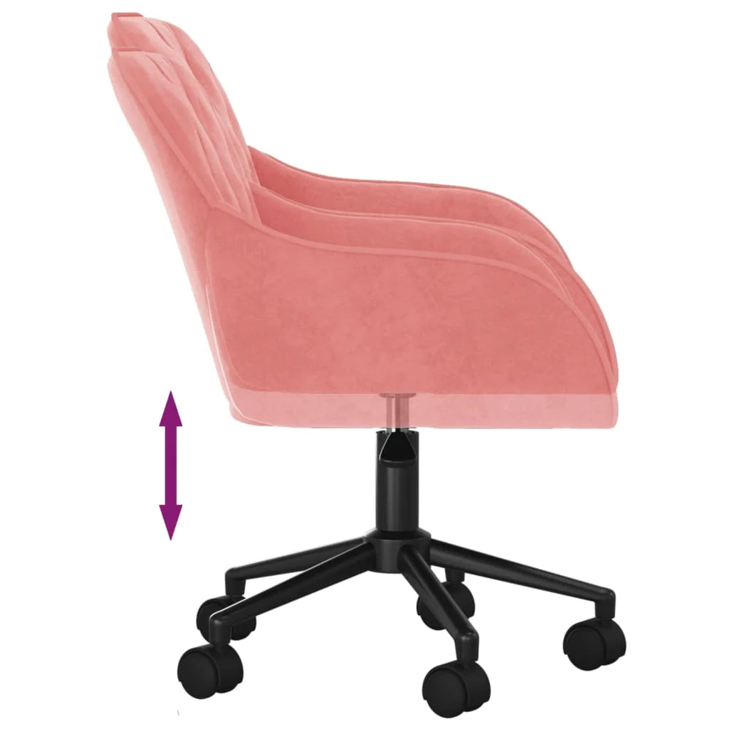 Sedia girevole da ufficio/sedia da studio/sedia per computer in velluto rosa 02_0024171