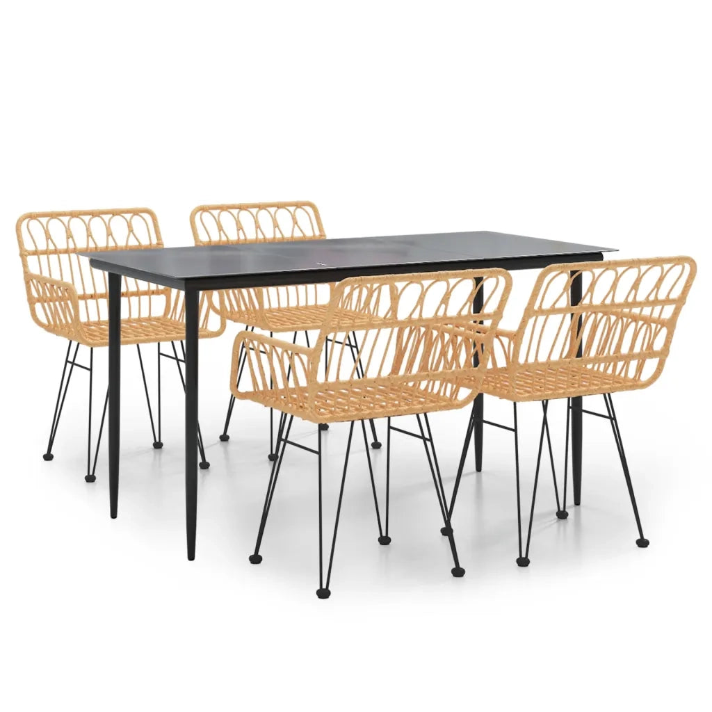 Set da Pranzo da Giardino 5 pz in Polyrattan 3157847