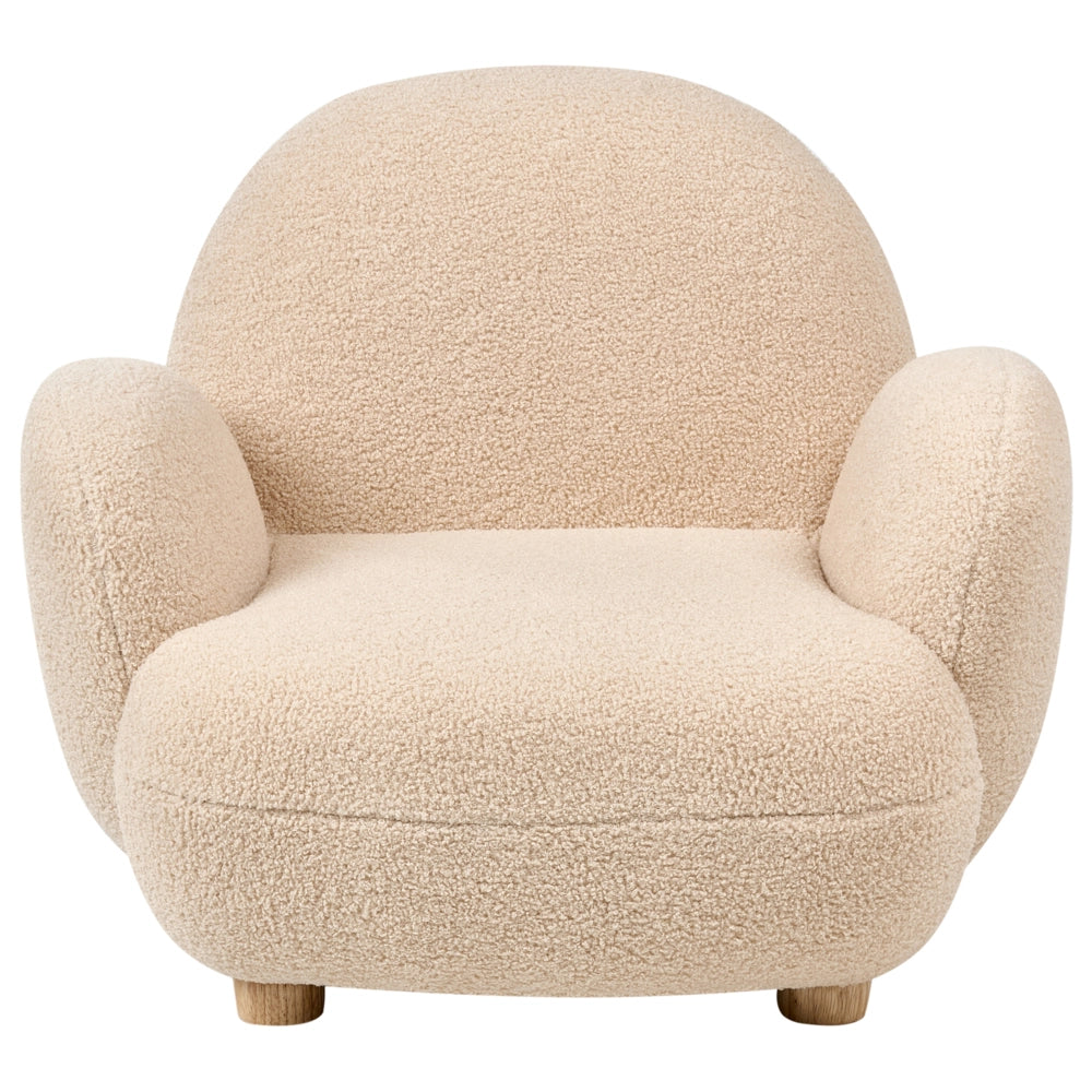 Poltrona per bambini con gambe in legno beige cemeretta