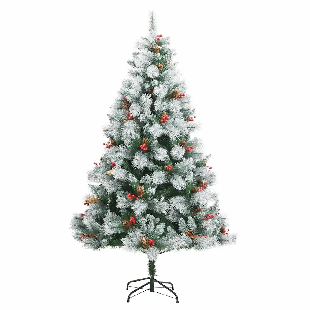 Albero di Natale artificiale Verde e bianco 210 cm 3395190