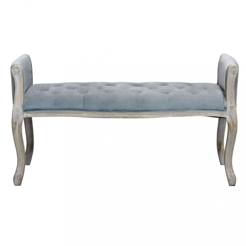 Set di 2 PANCA MADELYN IN VELLUTO GRIGIO