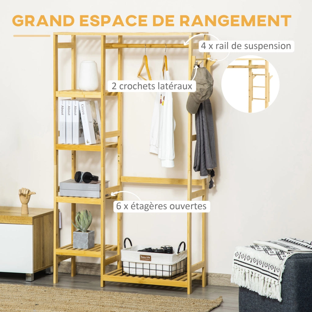 Armadio appendiabiti con ripiani e 4 ganci ¨C Minimal ¨C 90x30x155 cm