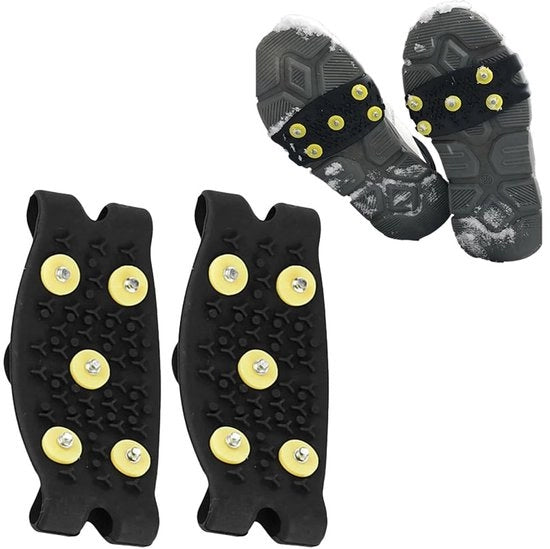 IJsklauwen Antislip - Aanpasbare Ijsspikes - Protezione Antiscivolo TPE - Leggero e Portatile - Maniglia Pratica - Per Escalazione e Camminata - Spighe per Scarpe