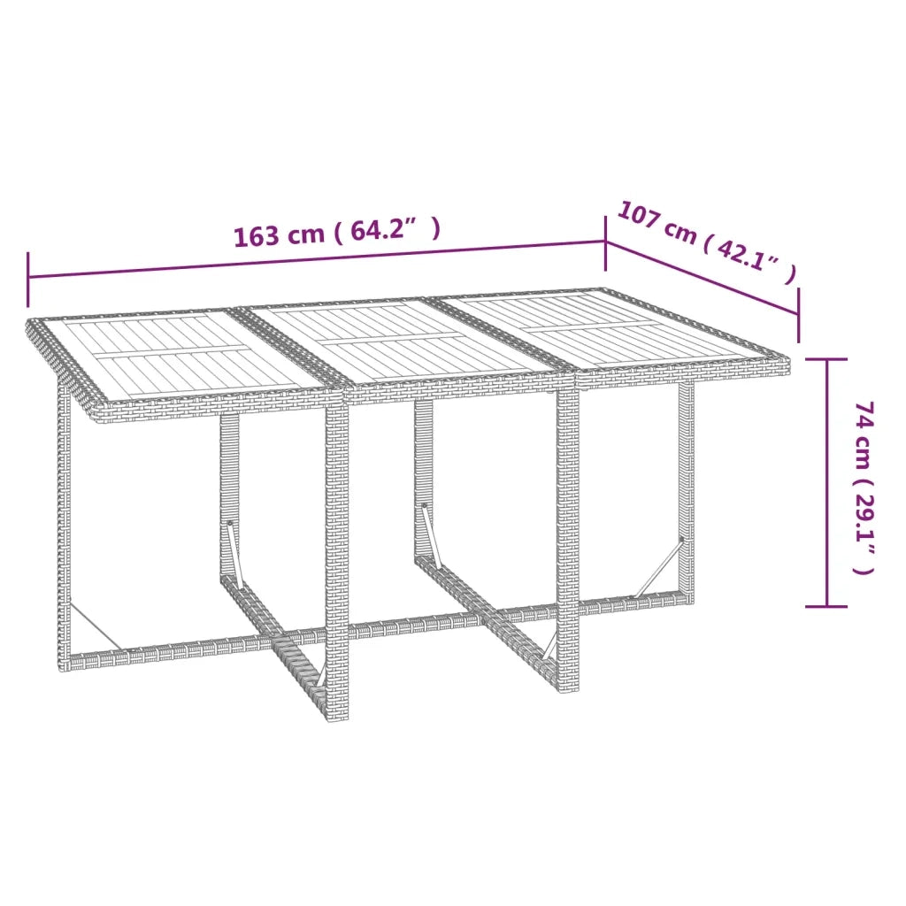 Set da Pranzo da Giardino 7 pz con Cuscini in Polyrattan Beige 3095554