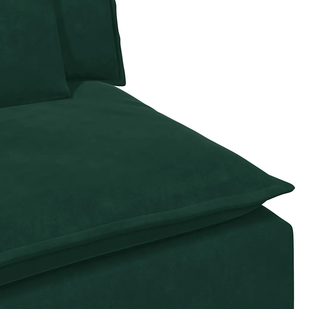 Modulo Centrale Divano Modulare con Cuscini Verde Scuro 100 cm