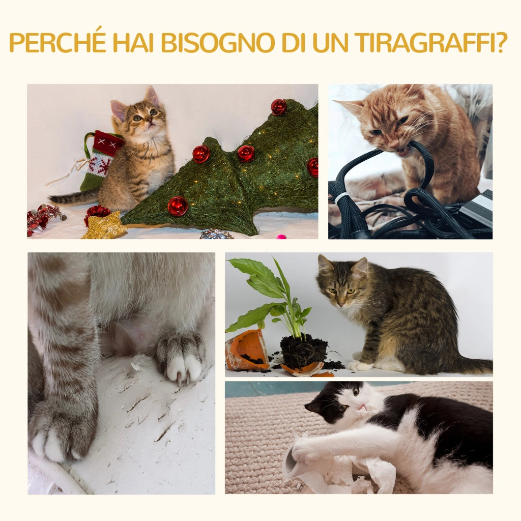 Tiragraffi Albero per Gatti ¨C Minimal ¨C Marrone 36x36x44 cm