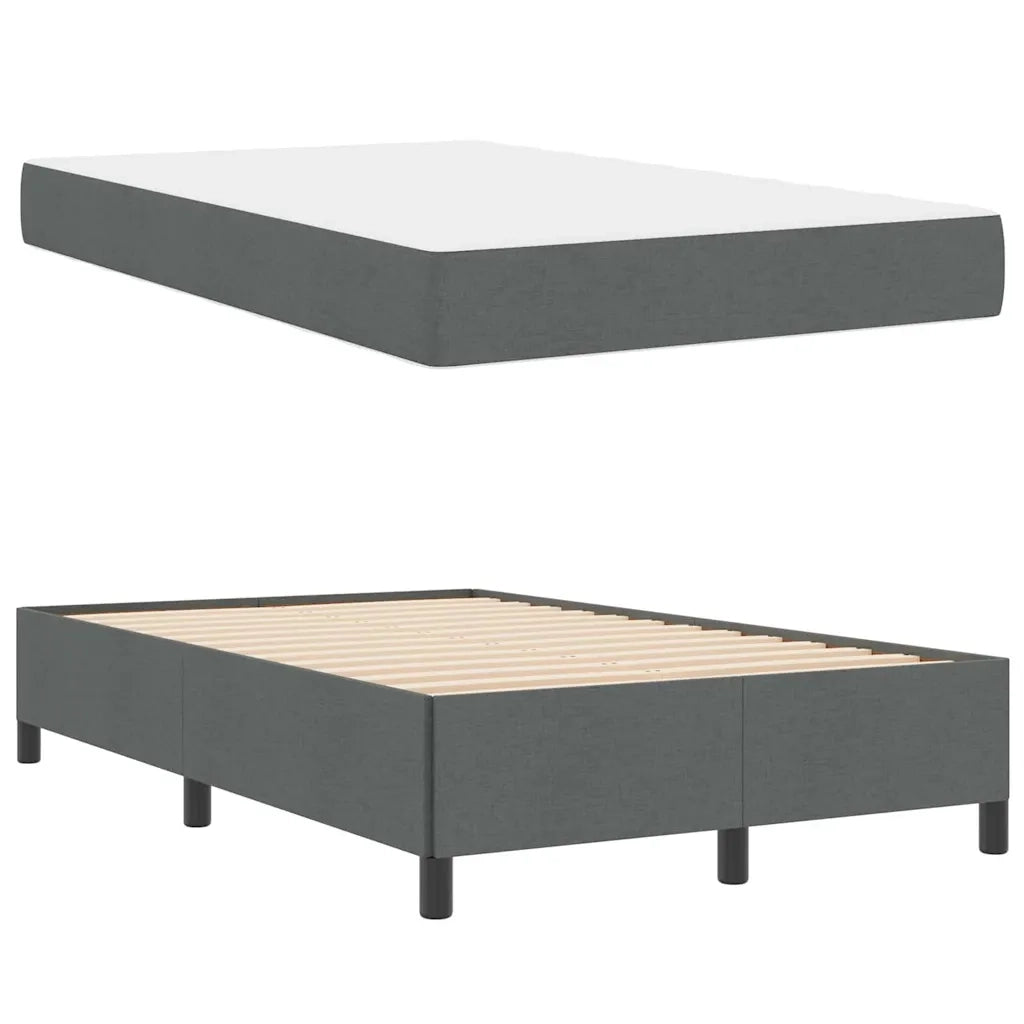 Letto a molle Grigio scuro 120 x 190 cm Tessuto