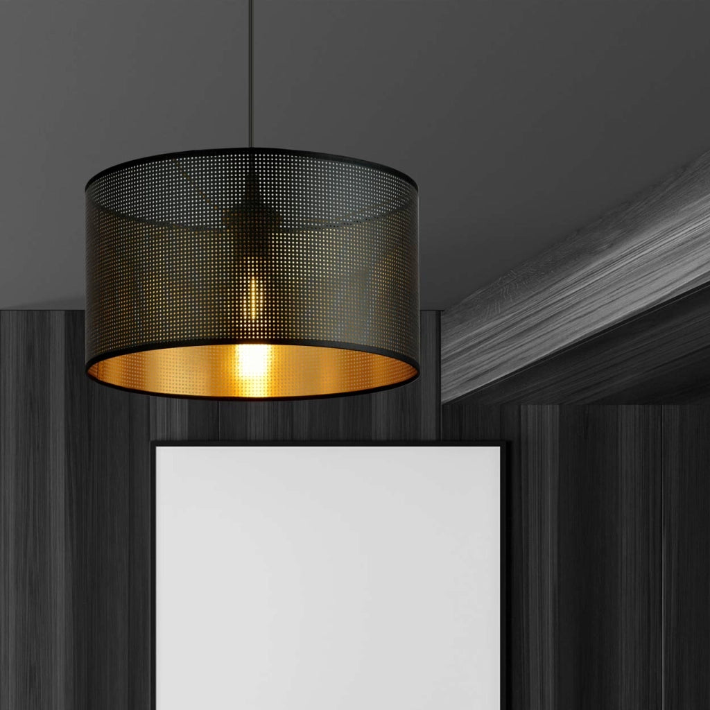 Lampada a sospensione Emibig Aston nero/oro E27 Ø35
