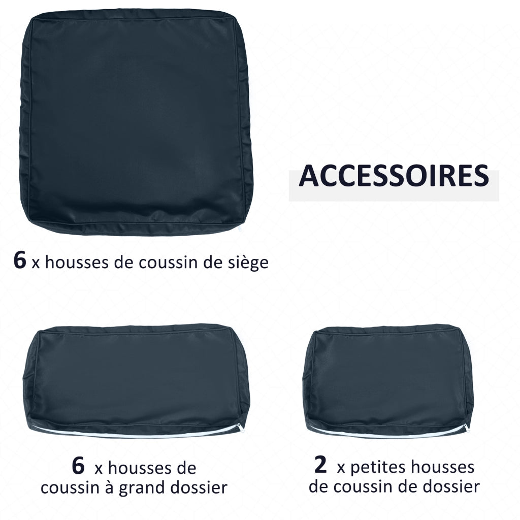 Set di 14 Fodere per Cuscini Divano da Giardino ¨C Minimal ¨C Blu