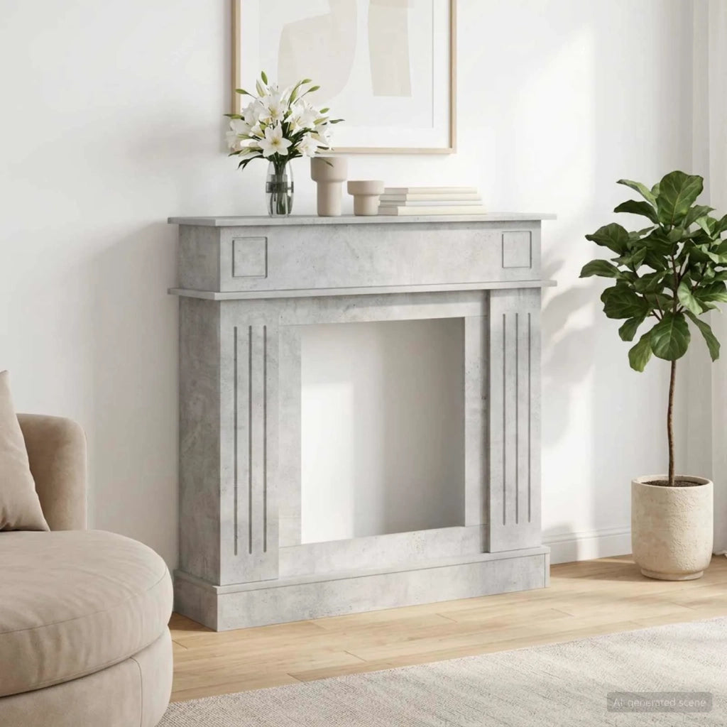 Cornice per camino Grigio Cemento 102 x 26 x 100 cm 8006645