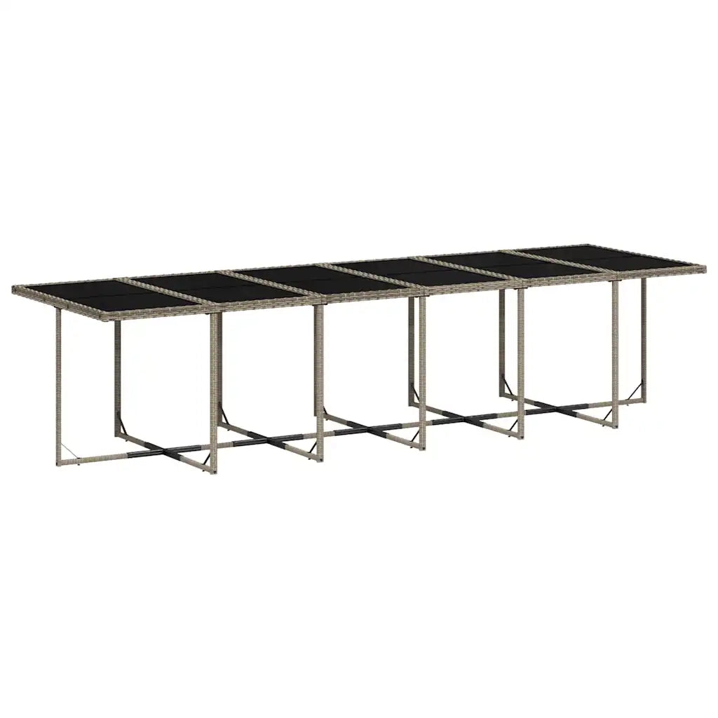 Set da Pranzo da Giardino 17pz con Cuscini Grigio in Polyrattan 3278131