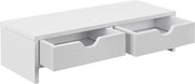 Monitor Stand Standard Maxime - Con 2 Porte - Bianco - In Legno - Design Classico
