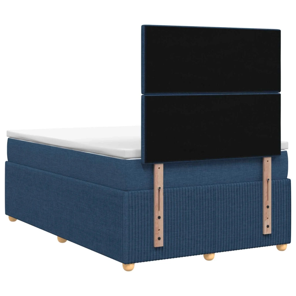 Letto Box Spring LED con Materasso Blu 120 x 190 cm Tessuto 3455817