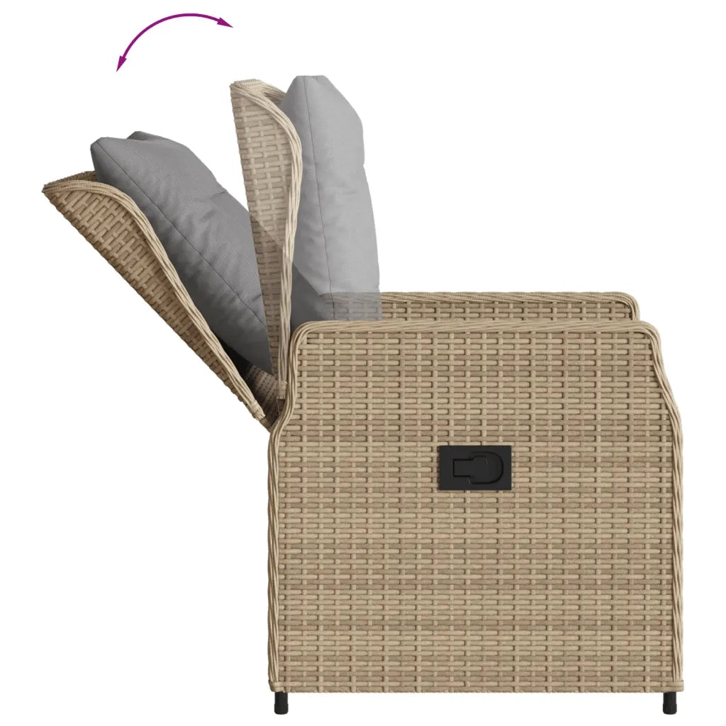 Set da Pranzo da Giardino 5 pz con Cuscini Beige in Polyrattan 3262869