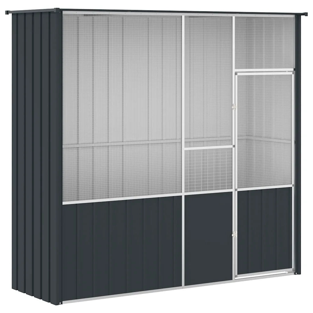 Gabbia per Uccelli Antracite 215x78x200 cm in Acciaio Zincato 172344
