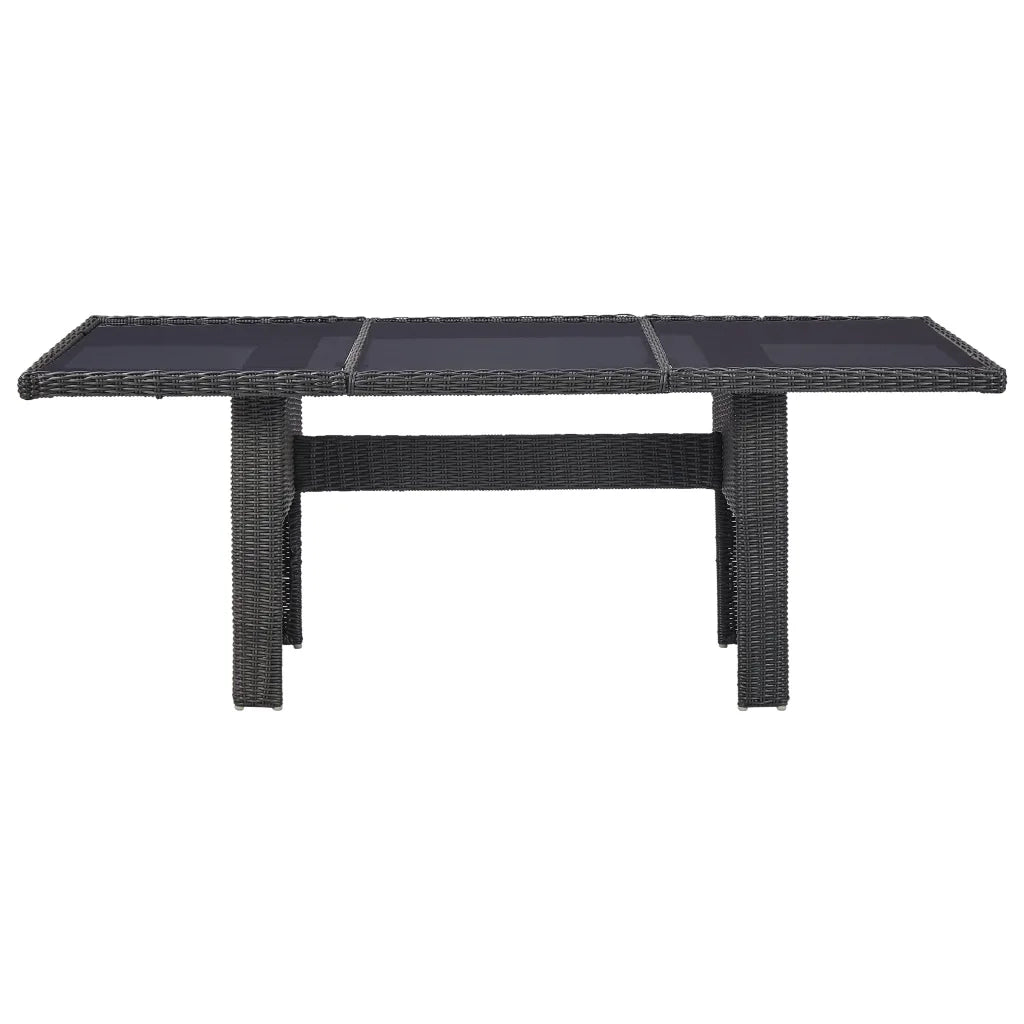 Set da Pranzo da Giardino 7 pz in Polyrattan Nero 3059482