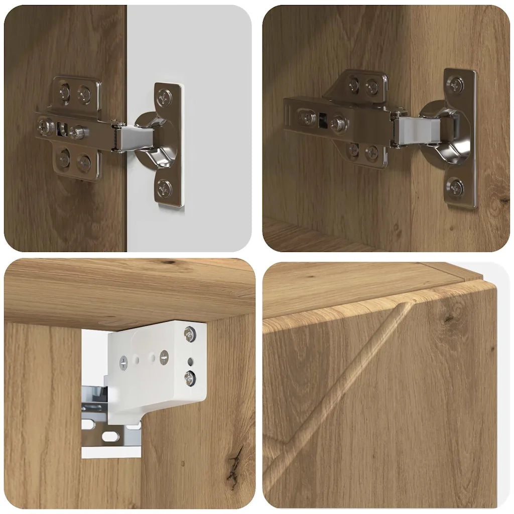 Mobiletto per specchio Rovere artigianale 59 x 17 x 55 cm 883373