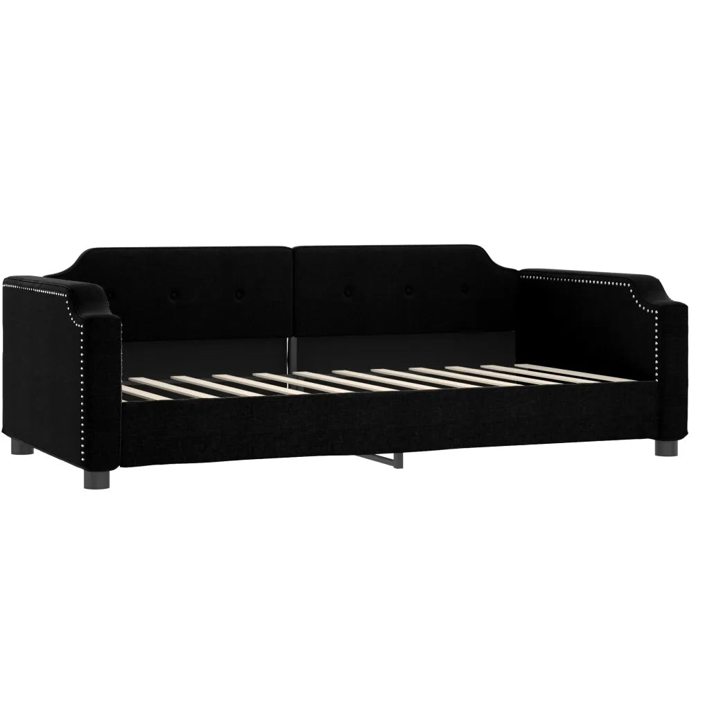 Divano Letto con Letto Estraibile Nero 100x200 cm in Tessuto 3197641