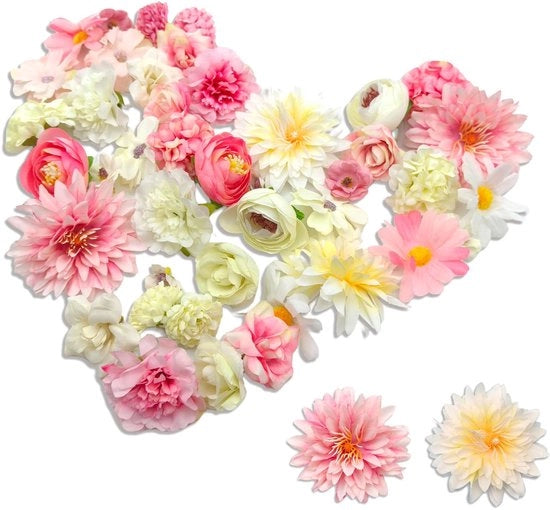 Fiori di seta 42 pezzi - Fiori per torte - Capolopi finti - Decorazioni DIY - Accessori artigianali - Fiori finti