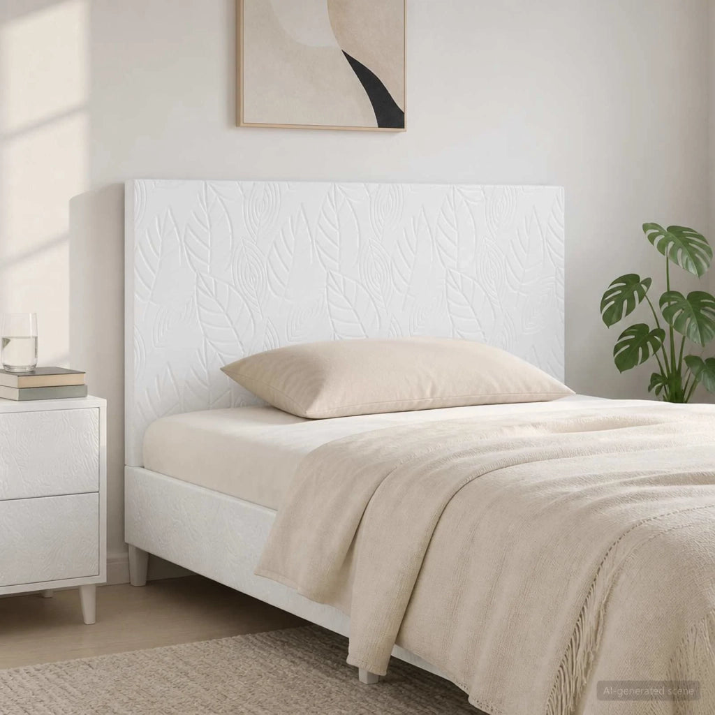 Testiera da Muro DELFT Bianco Lucido Legno ingegnerizzato 897199