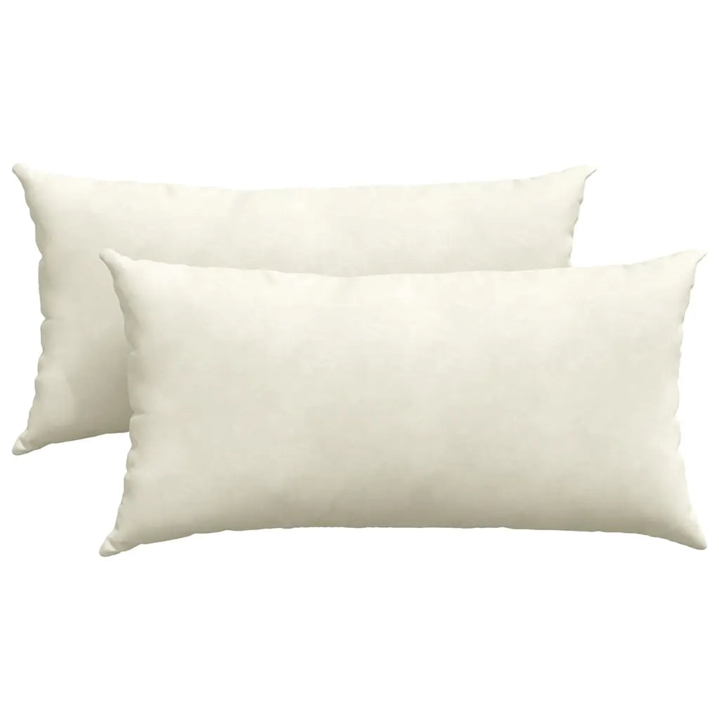 Cuscini da Divano 2 pz-Set di 2 Cuscini per Sofa Crema 80 x 40 cm Tessuto in Cords 828581