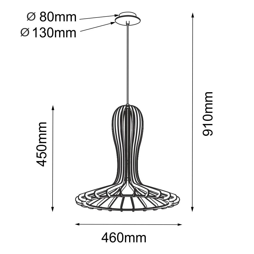 Lampada a sospensione boho RINA legno chiaro Amplex