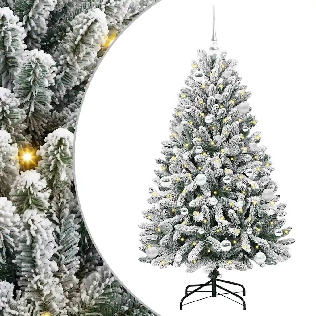 Albero di Natale artificiale con 150 LED Verde e Bianco 150 cm 3395744