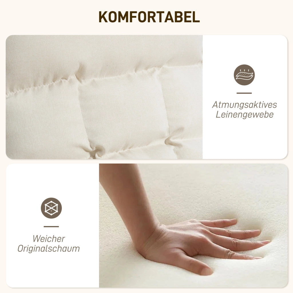 Poltrona Dondolo Imbottita con Braccioli ¨C Minimal ¨C Crema