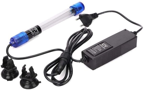 Sterilisatore UV per acquari e piscine - 220-240V - UV-Luce acqua profonda - per acquari/ piscine/ laghi - Uccide batteri - Potenza 13W - Incluso 2 accessori per manutenzione - Filtro per acqua
