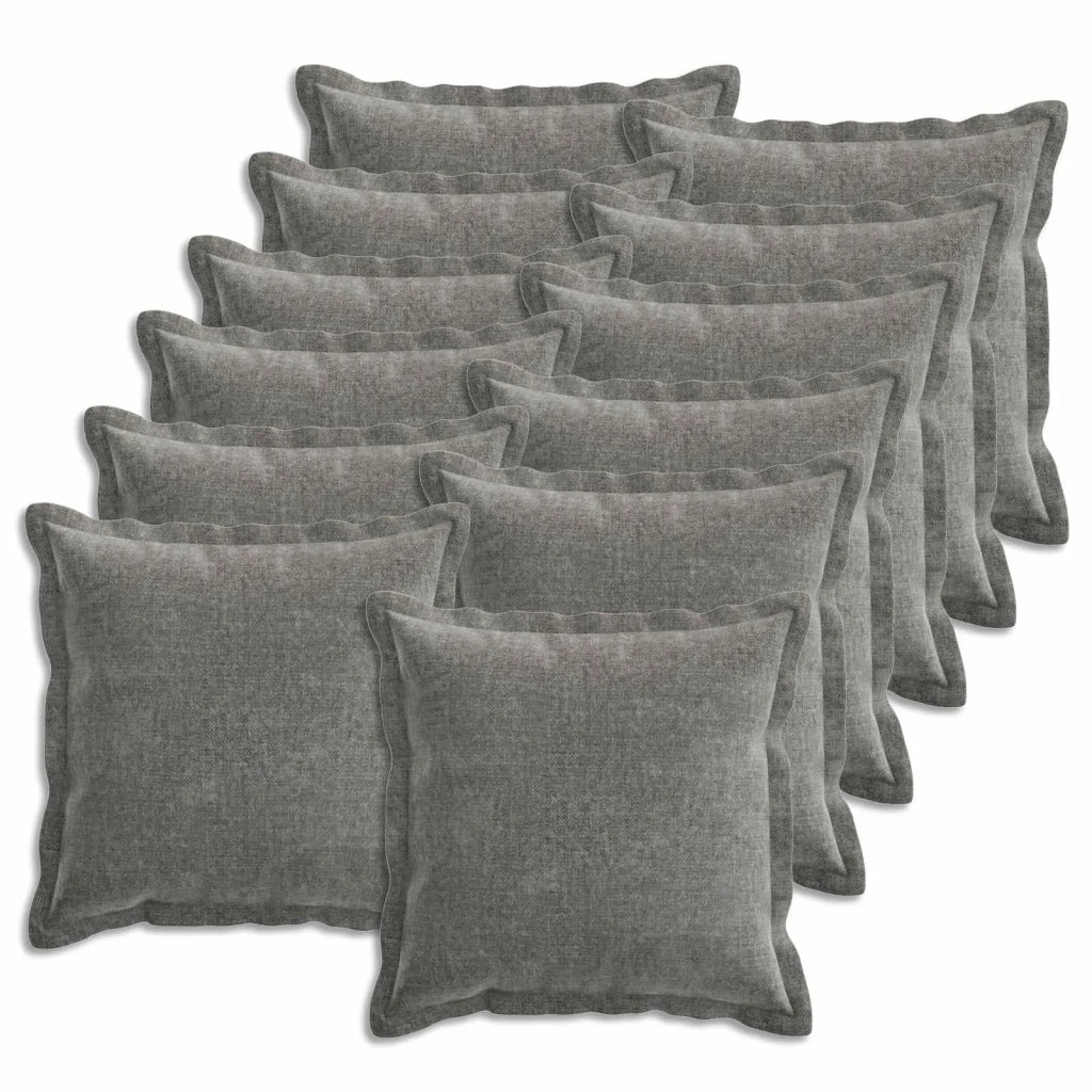 Federa 12 pz HOUTEN Grigio Scuro 50 x 50 cm Tessuto Chenille 919143