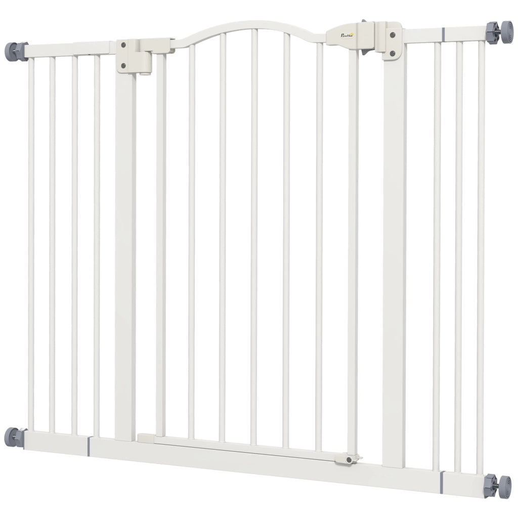 Barriera di Sicurezza Regolabile per Cani con 2 Estensioni ¨C Minimal ¨C Bianco 76-104 cm