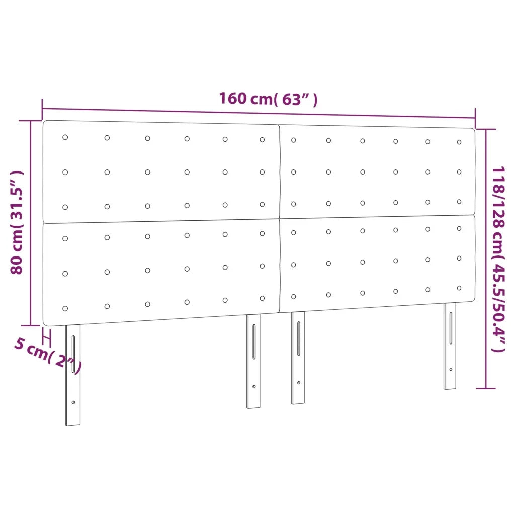 Testiera | Testata Rosa 160x5x118/128 cm Velluto