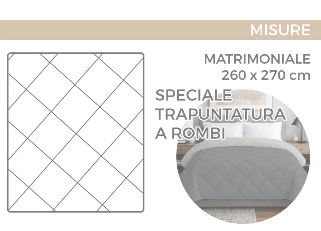 Trapunta Piumone Invernale 300gr Cotone Made Italy Disegno Scozzese Kilt Rosso - Matrimoniale - Kilt Rosso