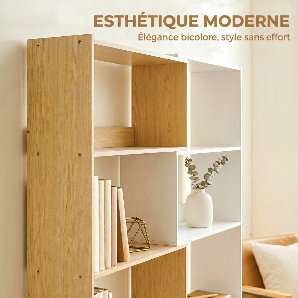 Libreria angolare girevole 5 ripiani ¨C Xylo ¨C legno rovere L 60-111x24x164cm