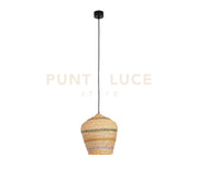 SOSPENSIONE Zambelis BAMBOO CON PARALUME OVALE E BASE NERA