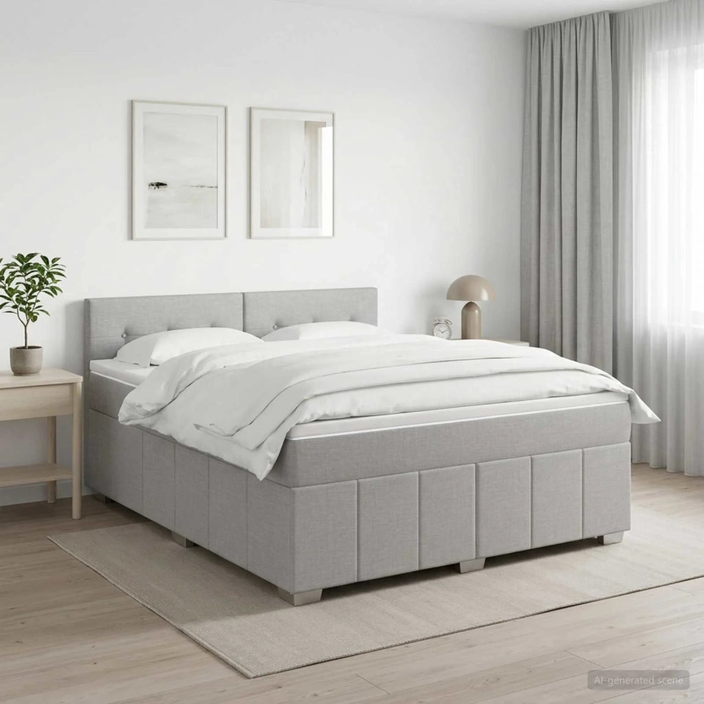 Letto box spring con materasso Grigio Chiaro 140 x 190 cm 3451206