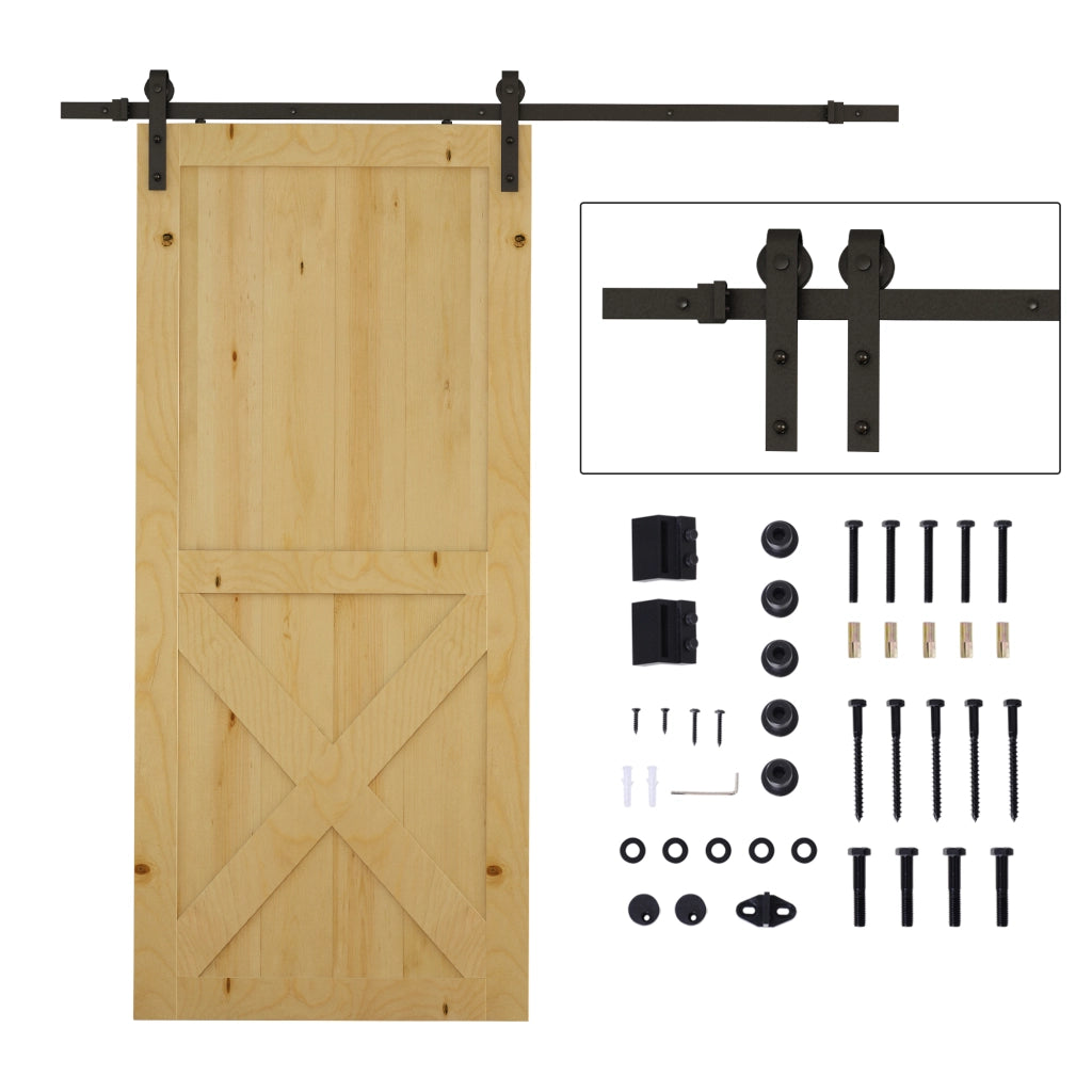 Kit per porte scorrevoli ¨C zephmum ¨C 2 m, nero, metallo, max 100 kg