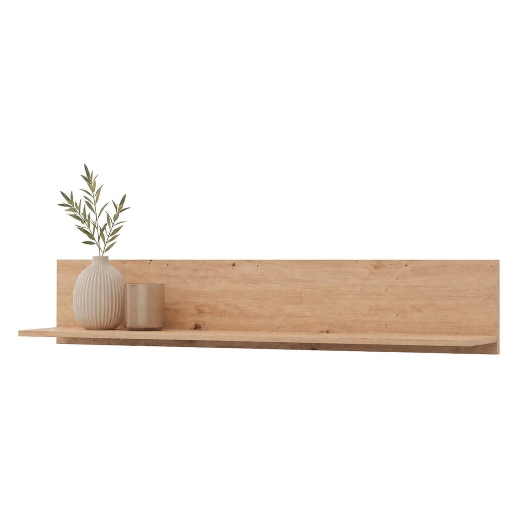 Rasun, Mensola un Ripiano, 138x20x24h cm Marrone Rovere Nodi