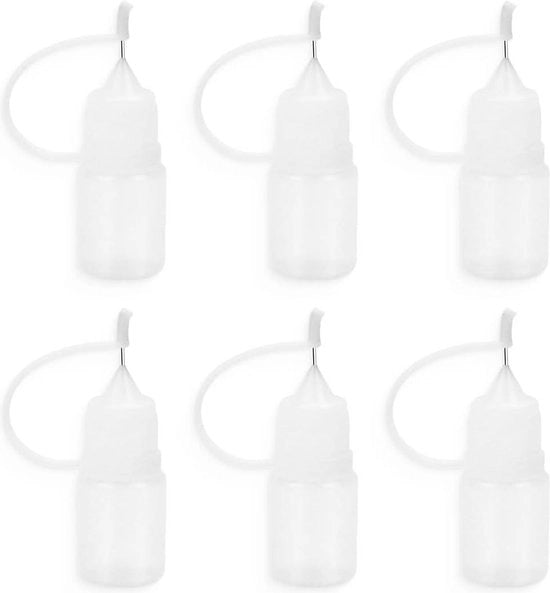 Flessa di plastica per applicazione di sughero - 6 pezzi 5 ml con applicatore preciso