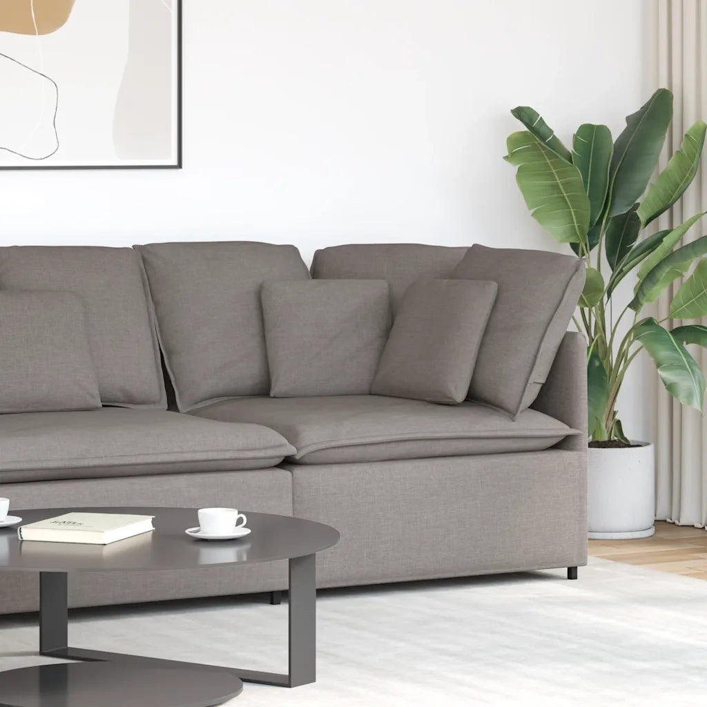 Modulo Angolare Divano Modulare con Cuscini Tortora 100 cm 4104452