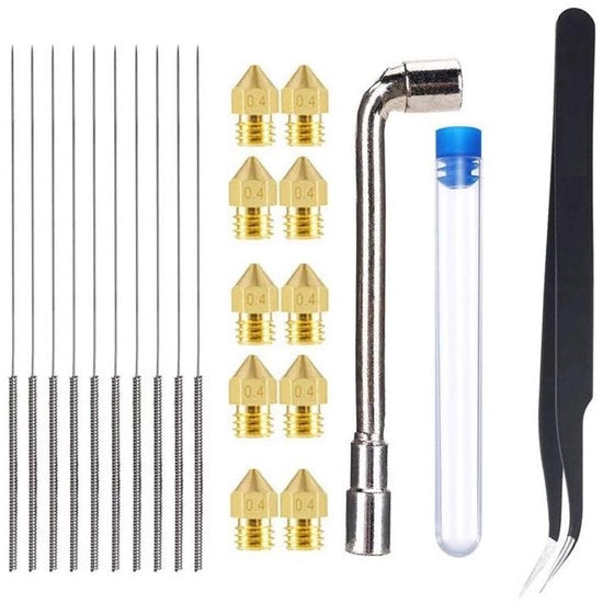 Set di Spoutoni per 3D Stampante da 10 - 0,4 mm Ottone - Alta Temperatura - Resistenti al Fusto - Alta Conduttività Termica - Adatto per Ender 5 S1 3D Stampante - Nozzoli per 3D Stampante