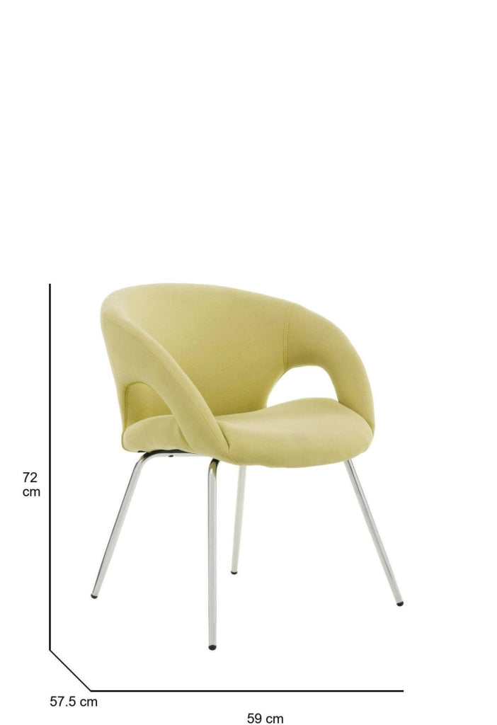 Sedia da ufficio Arturo, Seduta da attesa con braccioli per ufficio, Seduta ergonomica da attesa, 58x59h72 cm, Giallo