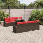 Set Divano da Giardino 9 pcs Marrone polyrattan 3348610