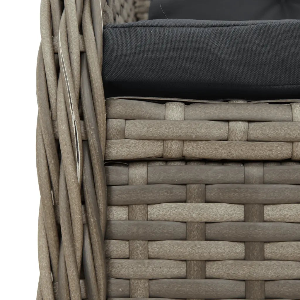 Set da Pranzo da Giardino 3 pz con Cuscini in Polyrattan Grigio 3262992