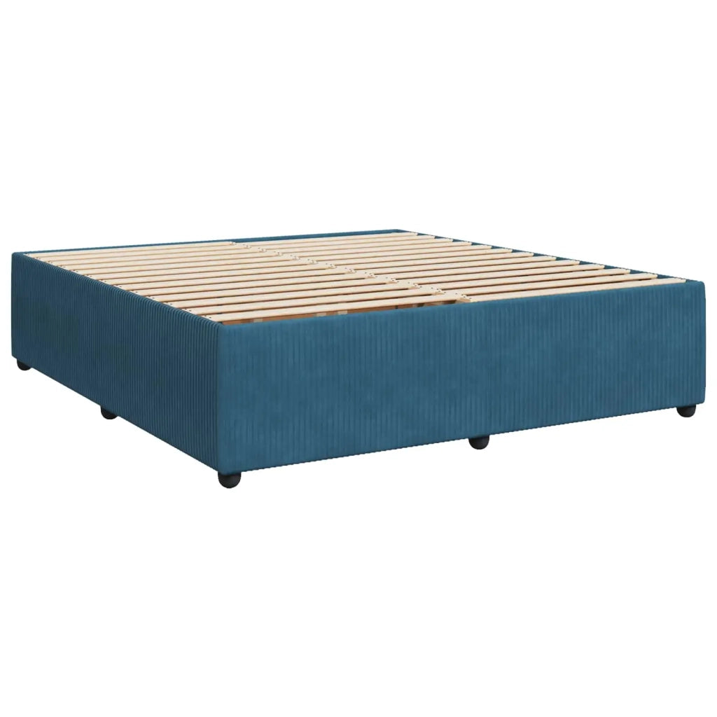 Letto box spring con materasso Blu 200 x 200 cm Velluto 3453213