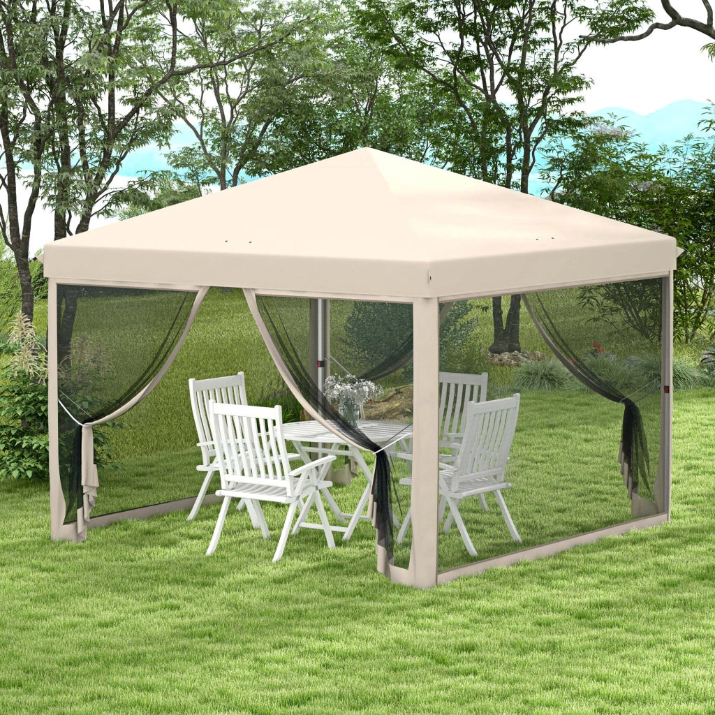 Gazebo da Giardino 3x3 m ¨C Minimal ¨C Beige Acciaio