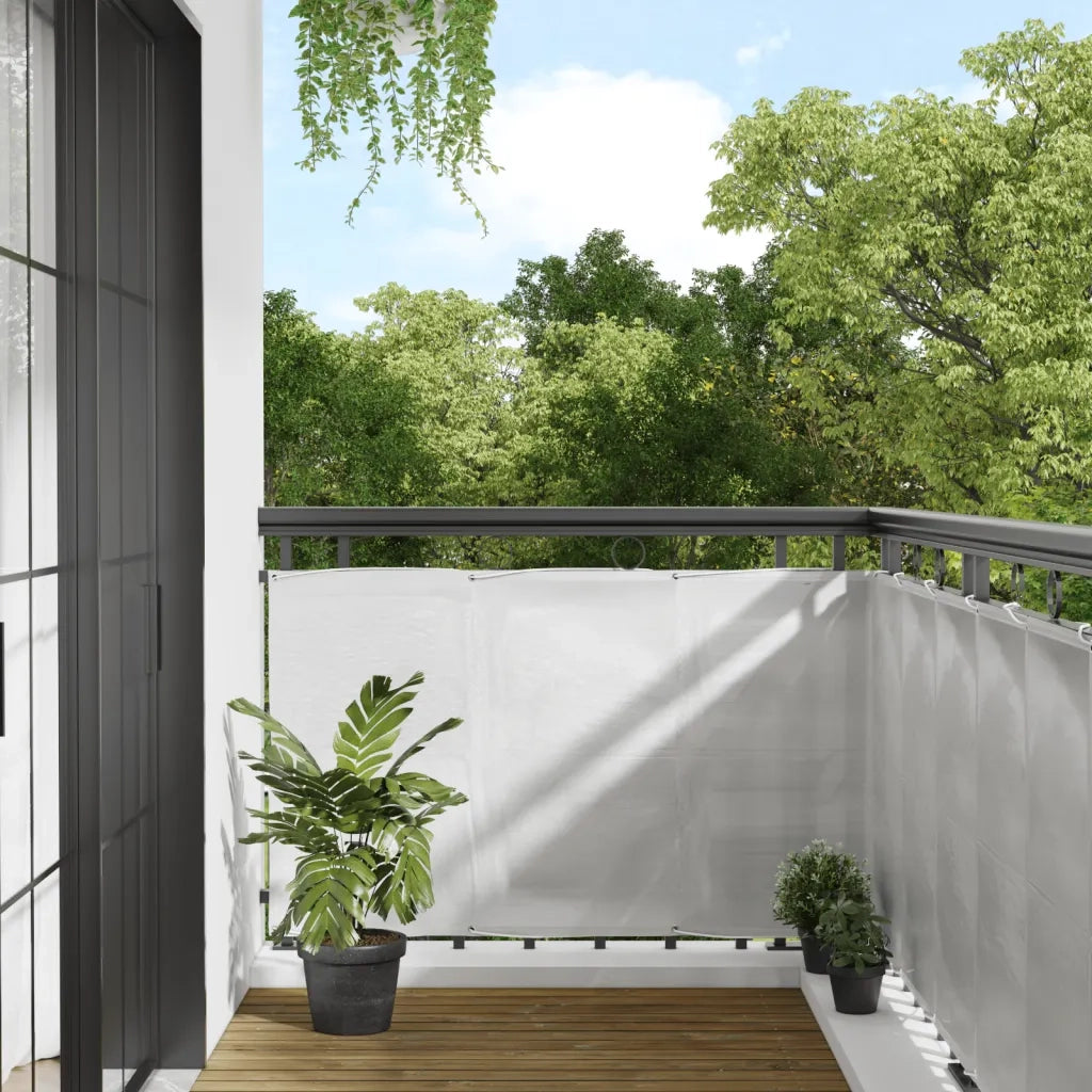 Schermo da balcone | Paravento Balcone Grigio chiaro 90x600cm 100% Poliestere Oxford