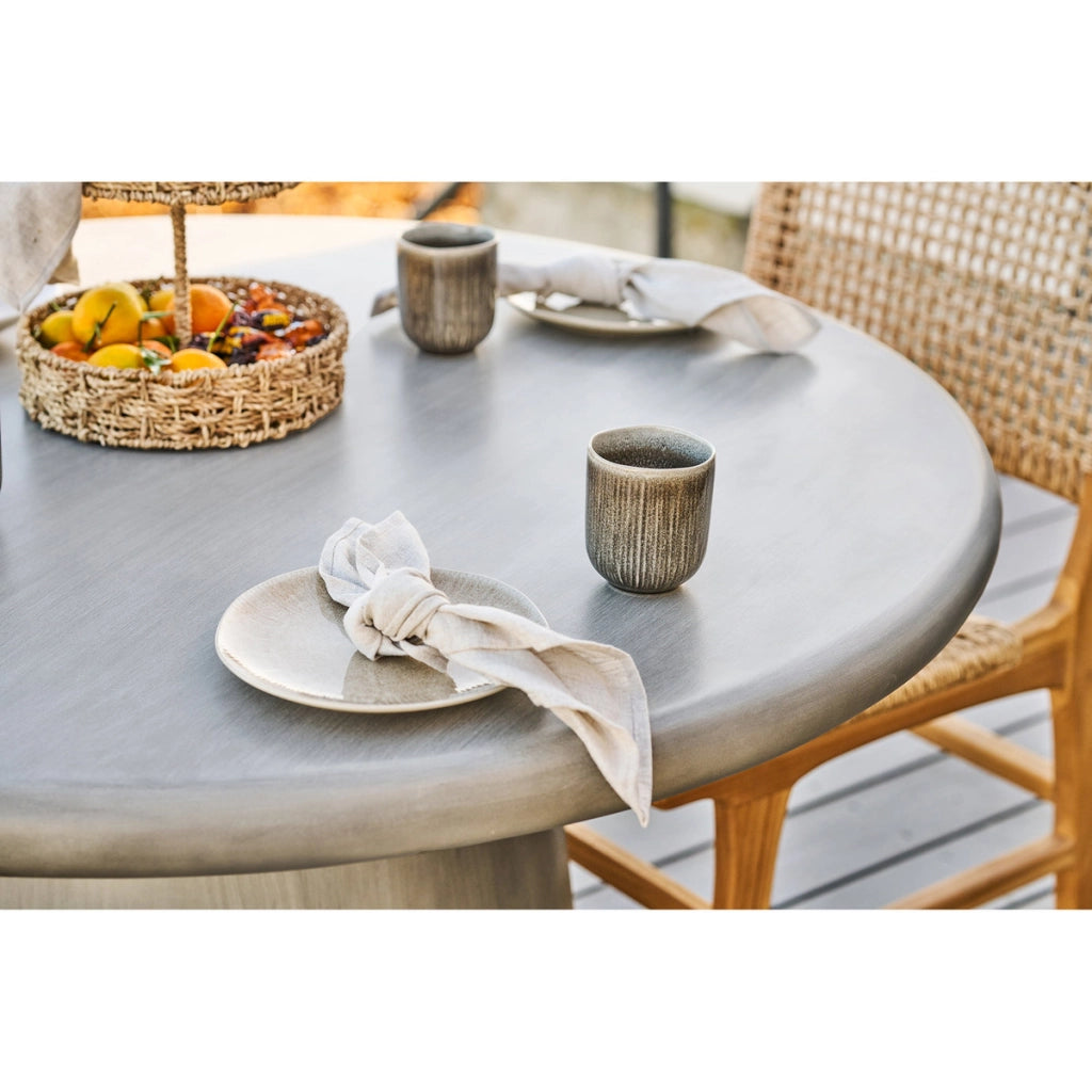 Piatto da pranzo Viola in gres beige ø21 cm — set da 4